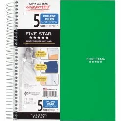 Hot Sale ❤️ Five Star Wirebound College Ruled 5 Subject Notebook, 200 Sheets 🎉