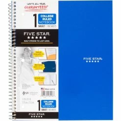 Hot Sale 🧨 Five Star Wirebound College Ruled 1 Subject Notebook, 100 Sheets 🌟