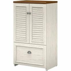 New 🌟 Bush Furniture Bush Fairview Storage Cabinet With Drawer ✨