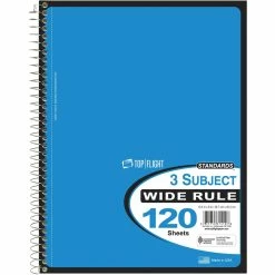 Best Sale ⌛ Top Flight 3 Subject Wide Ruled Notebook 🎁