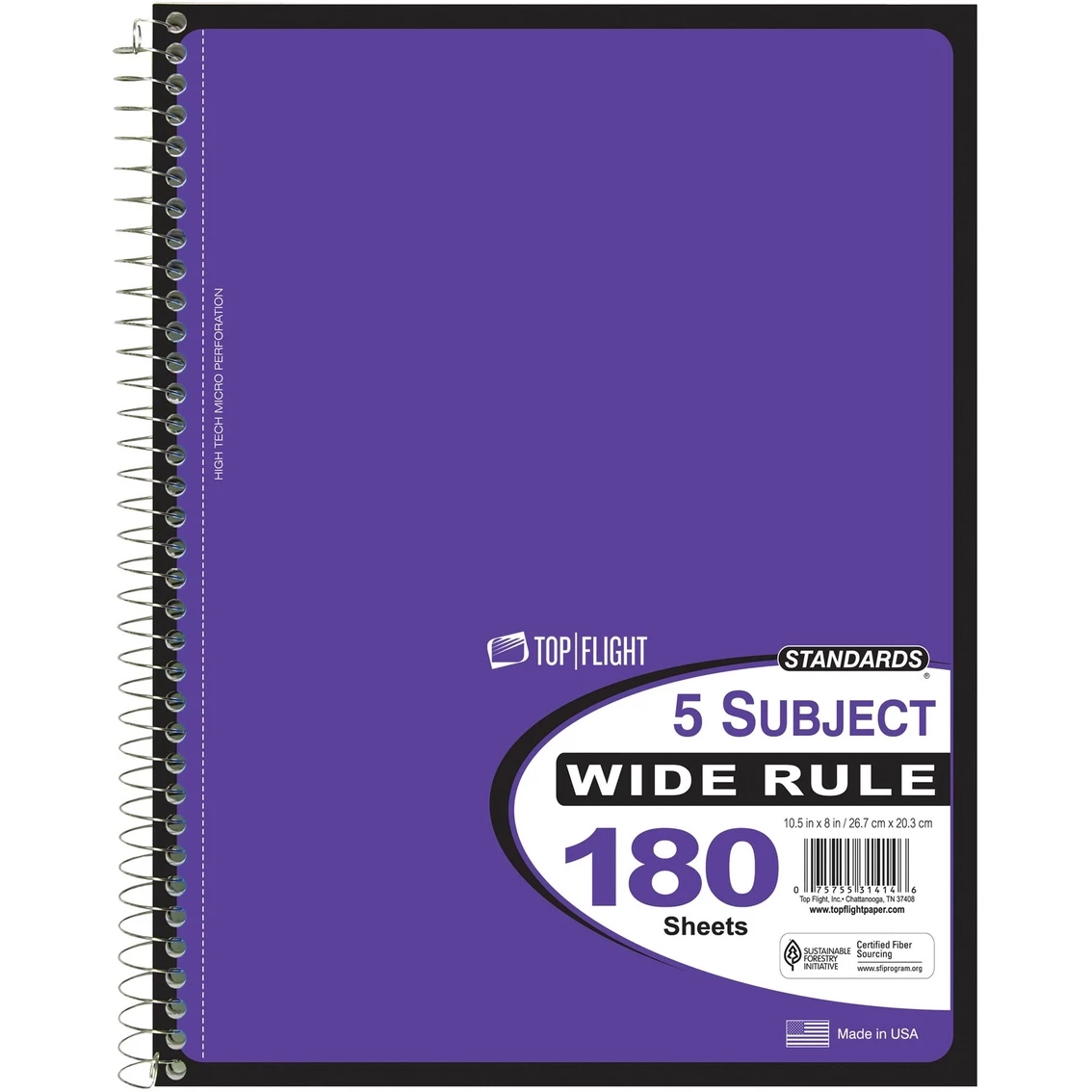 Wholesale ???? Top Flight 5 Subject Notebook Wide Ruled ???? 1 Wholesale ???? Top Flight 5 Subject Notebook Wide Ruled ????