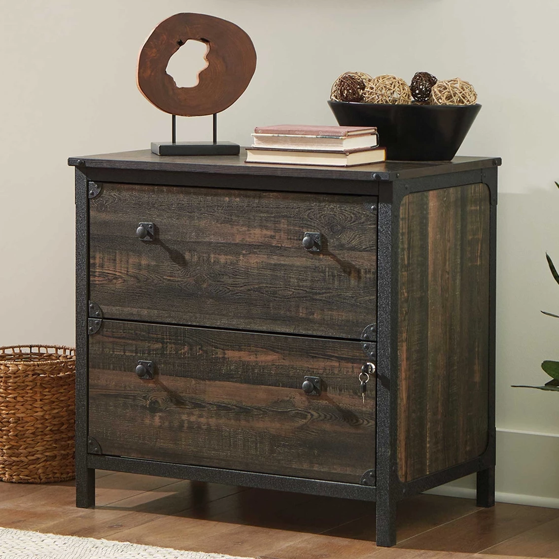 Cheap ⌛ Sauder Steel River Industrial Wood Lateral File Cabinet ???? 1 Cheap ⌛ Sauder Steel River Industrial Wood Lateral File Cabinet ????