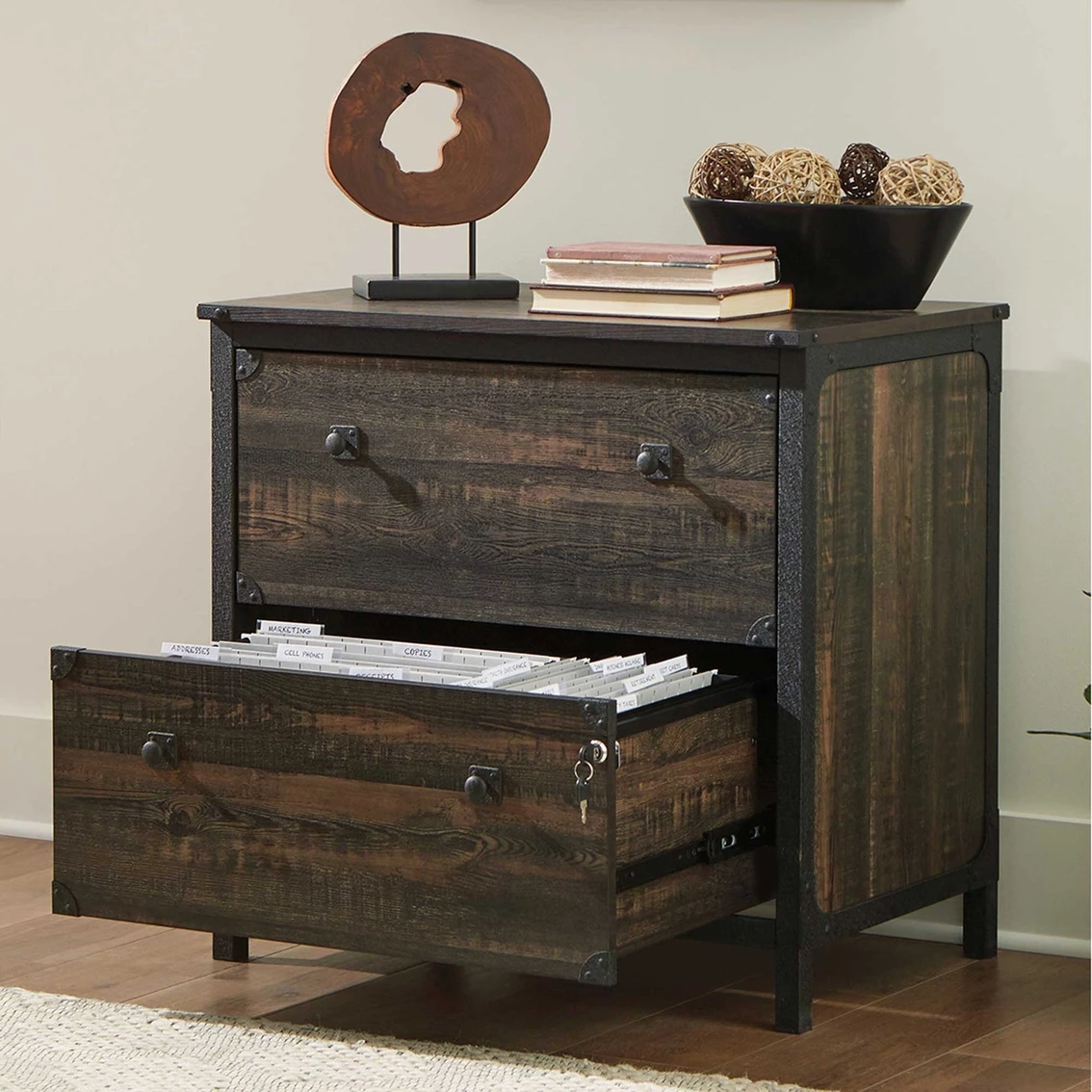 Cheap ⌛ Sauder Steel River Industrial Wood Lateral File Cabinet ???? 2 Cheap ⌛ Sauder Steel River Industrial Wood Lateral File Cabinet ???? - Image 2
