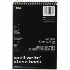 Hot Sale 👍 Mead Spell Write Wirebound Steno Book 80 Sheets, 6 In. X 9 In. 😍