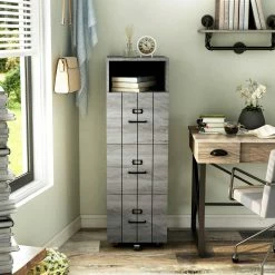 Cheap 🧨 Furniture Of America Thelo Gray Filing Cabinet With Wheels 😀