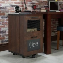 Best deal 😍 Furniture Of America Brynn Vintage Walnut Wood Filing Cabinet ⌛