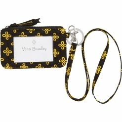 Best Sale 🥰 Vera Bradley Signature Cotton U.S Military Logo Zip ID Lanyard 😀
