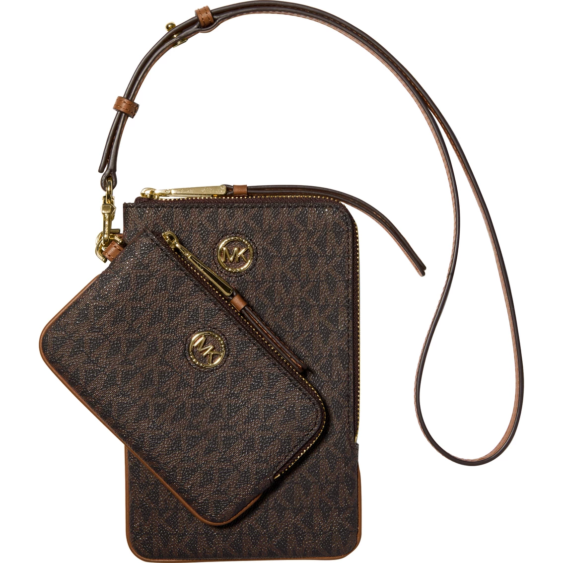 New ???? Michael Kors Heritage Medium Pouch Lanyard, Brown And Acorn ???? 4 New ???? Michael Kors Heritage Medium Pouch Lanyard, Brown And Acorn ???? - Image 4