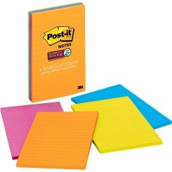 Deals 👍 Post It Post-it Super Sticky Lined Pads, 4 X 6 In. Multi Color 4 Pk. 😍