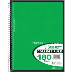 Wholesale 🤩 Top Flight 5 Subject 10.5 X 8.75 In. College Ruled Notebook 180 Sheets ❤️