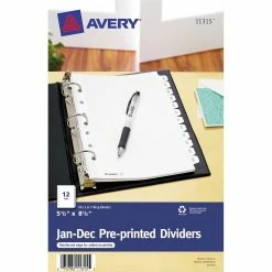 Budget ❤️ Avery Preprinted Tab 5.5 In. X 8.5 In Dividers, January To December ????