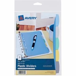 Hot Sale ???? Avery Mini Durable Write On Plastic Dividers, 5.5 X 8.5 In., 5-Tab Set ????
