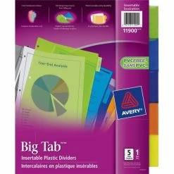 Buy ???? Avery Big Tab Plastic Insertable 5 Tab, 11 X 8 1/2 In. Divider 5 Pc. Set ????