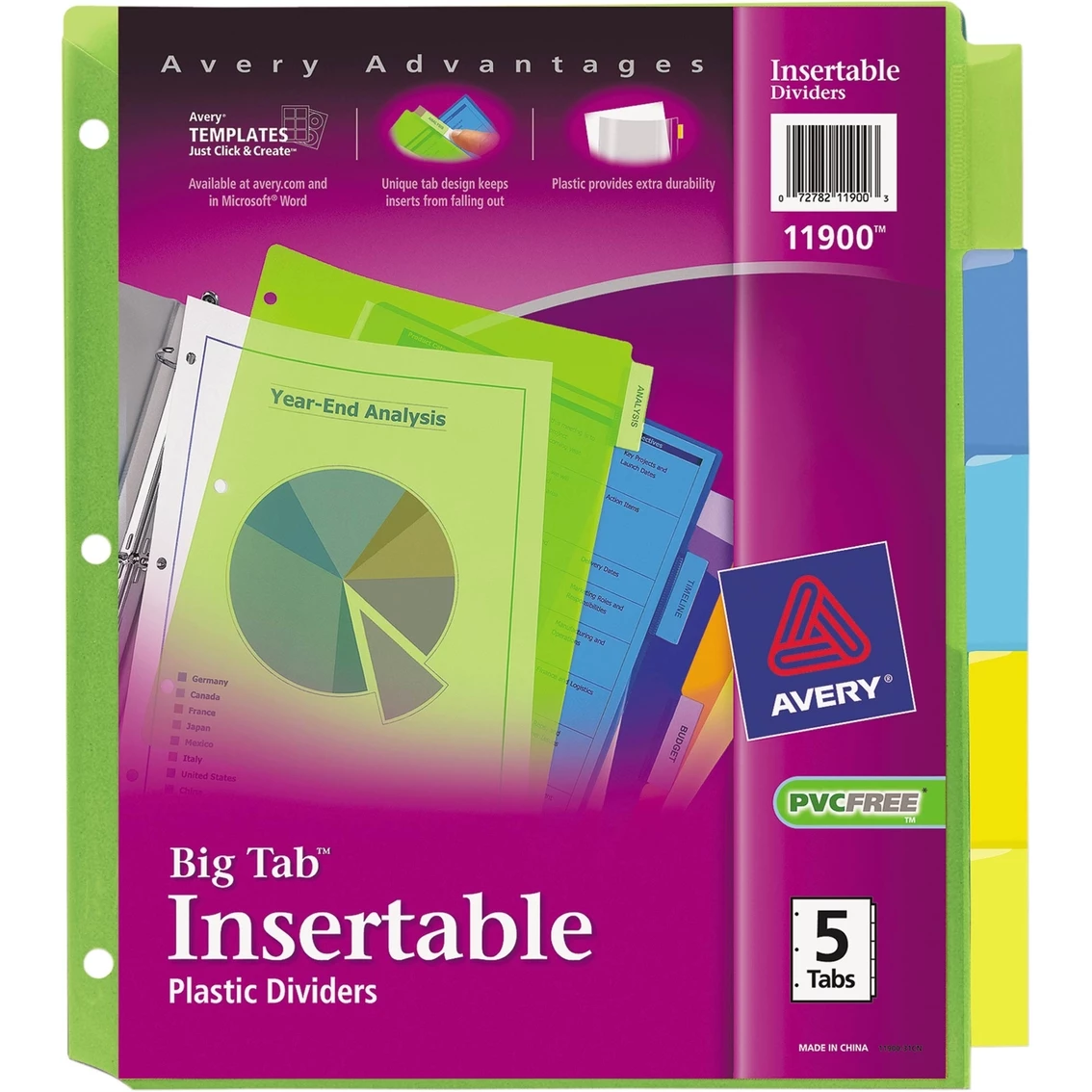 Buy ๐ Avery Big Tab Plastic Insertable 5 Tab, 11 X 8 1/2 In. Divider 5 Pc. Set ๐ - Image 2