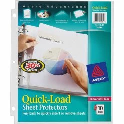 Hot Sale ???? Avery Diamond Clear Quick Load Sheet Protectors 10 Pk. ⌛