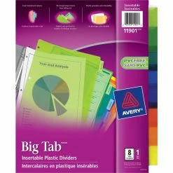 Cheap ???? Avery Big Tab Plastic Insertable 8 Tab 11 X 8 1/2 In. Divider 8 Pc. Set ????