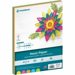 Cheap 🤩 Printworks Professional Bright Colored Paper, 24 Lb. 4 Assorted Colors, 100 Sheets 🎁