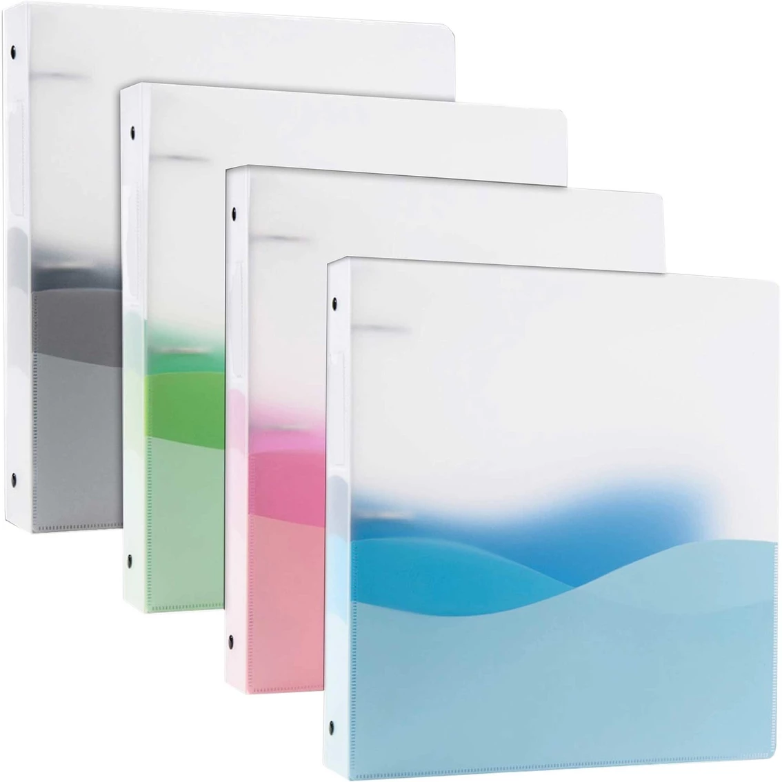 New ???? Filexec Wave 3 Ring 1 In. Binder With 3 Inside Pockets ????