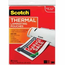 Outlet 👍 Scotch Thermal Lamination Pouches, 8.5 X 11 In. 20 Pk. 😉